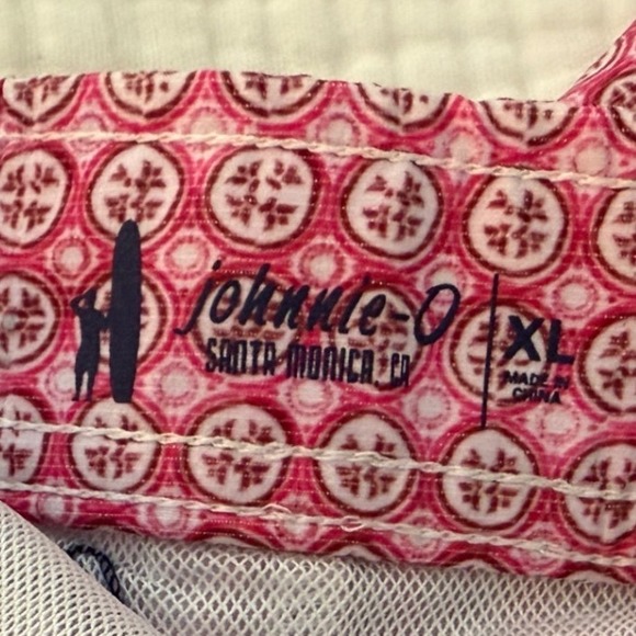 Johnnie-O Mens Pink Kitts Medallion Print Swim Trunk Board Short XL 1/2 elastic - Picture 10 of 11